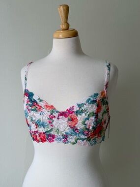 Hanky Panky English Garden Retro Bralette Floral Lace XS NWT